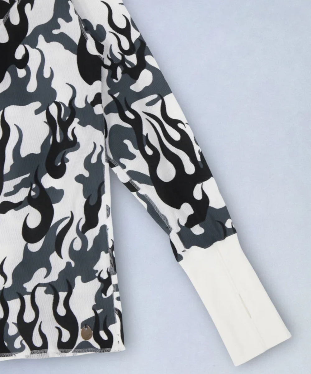 NAM - CREW FIRE CAMO OFF ONLINE STORE PAGE | ナム - クルー ファイア カモ オフホワイト オンライン ストア ページ 商品画像