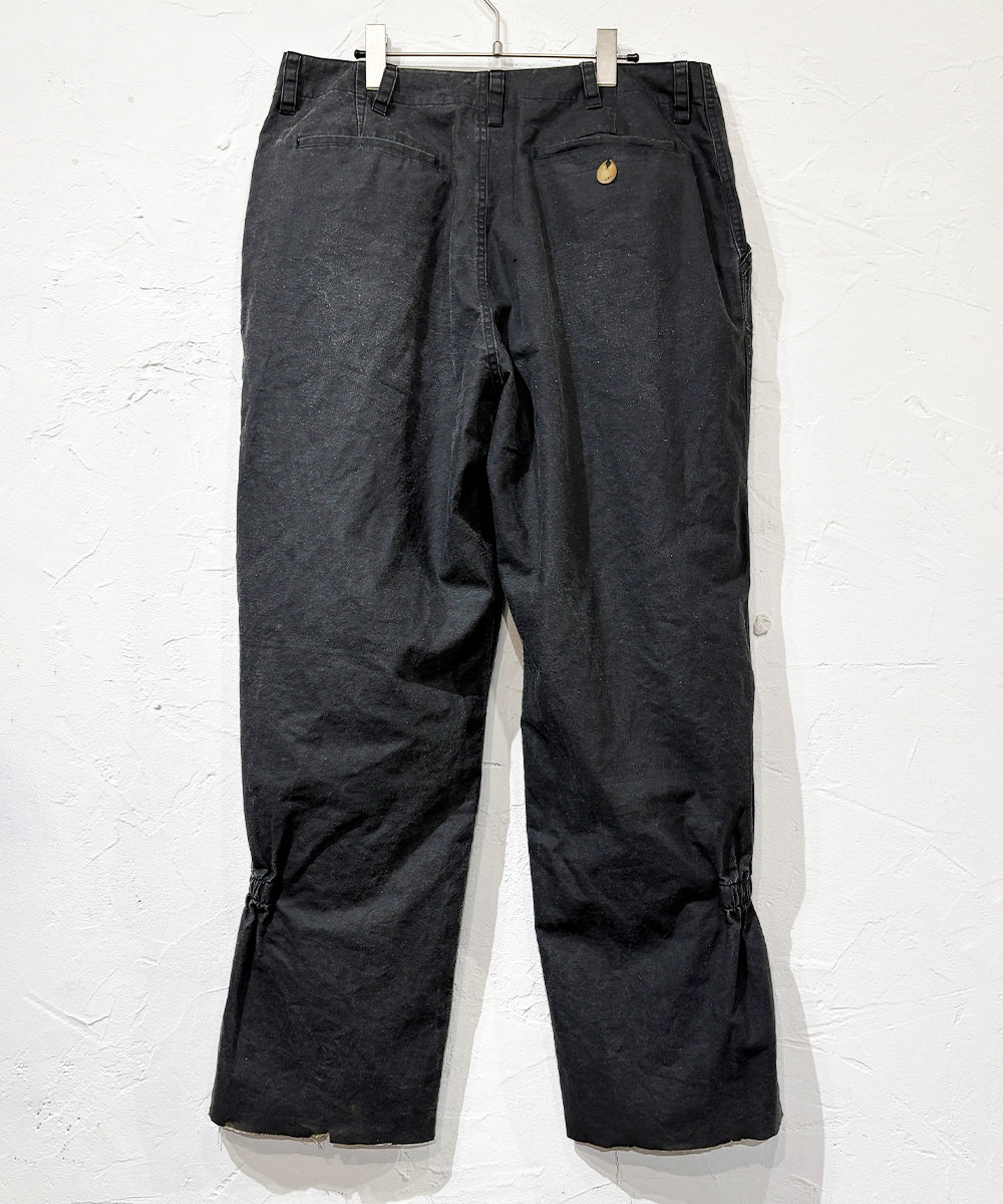 NAM - BELLOWS TROUSERS・SHABBY CLOTH BLACK ONLINE STORE PAGE | ナム-ベローズ トラウザーズ・シャビー クロス ブラック オンライン ストア ページ 商品画像