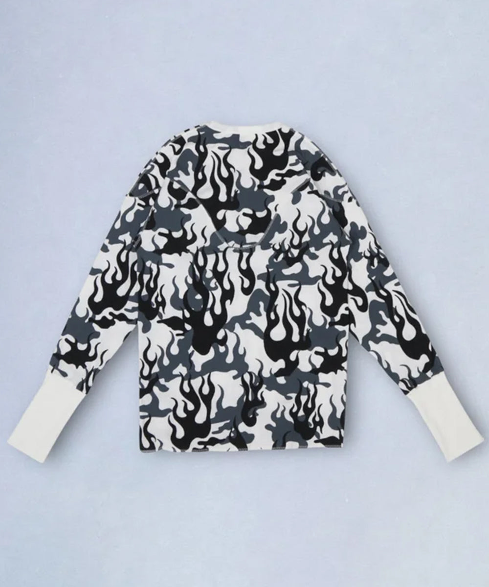 NAM - CREW FIRE CAMO OFF ONLINE STORE PAGE | ナム - クルー ファイア カモ オフホワイト オンライン ストア ページ 商品画像