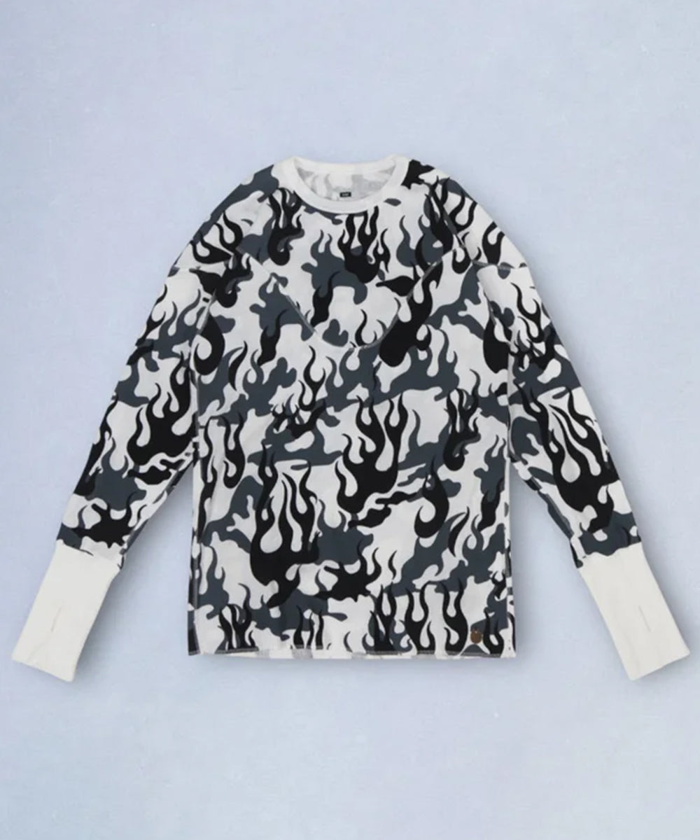 NAM - CREW FIRE CAMO OFF ONLINE STORE PAGE | ナム - クルー ファイア カモ オフホワイト オンライン ストア ページ 商品画像
