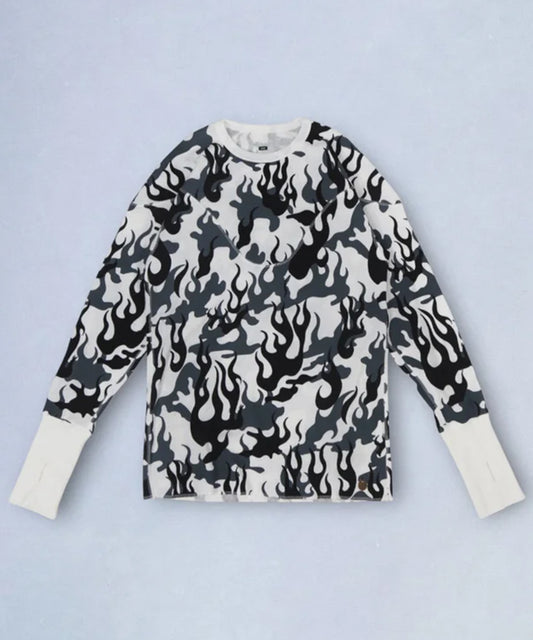 NAM - CREW FIRE CAMO OFF ONLINE STORE PAGE | ナム - クルー ファイア カモ オフホワイト オンライン ストア ページ 商品画像