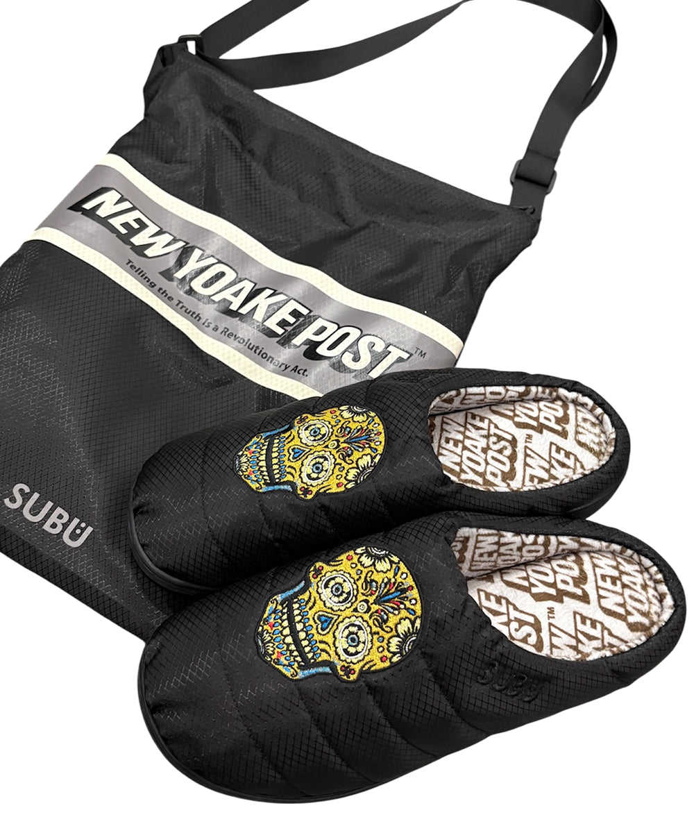 SUBU × NEW YOAKE POST - GOLDEN SKULL BLACK  ONLINE STORE PAGE | スブ×ニューヨアケポスト - ゴールデン スカル. ブラック オンライン ストア ページ 商品画像