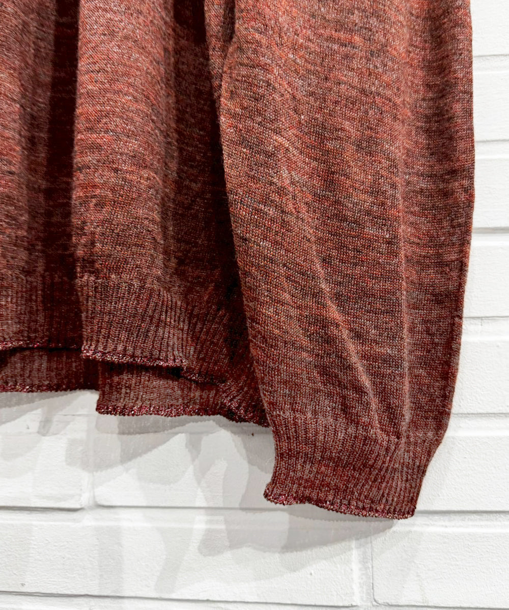 crepuscule - Whole Garment Rametrimming Pull Over / RED