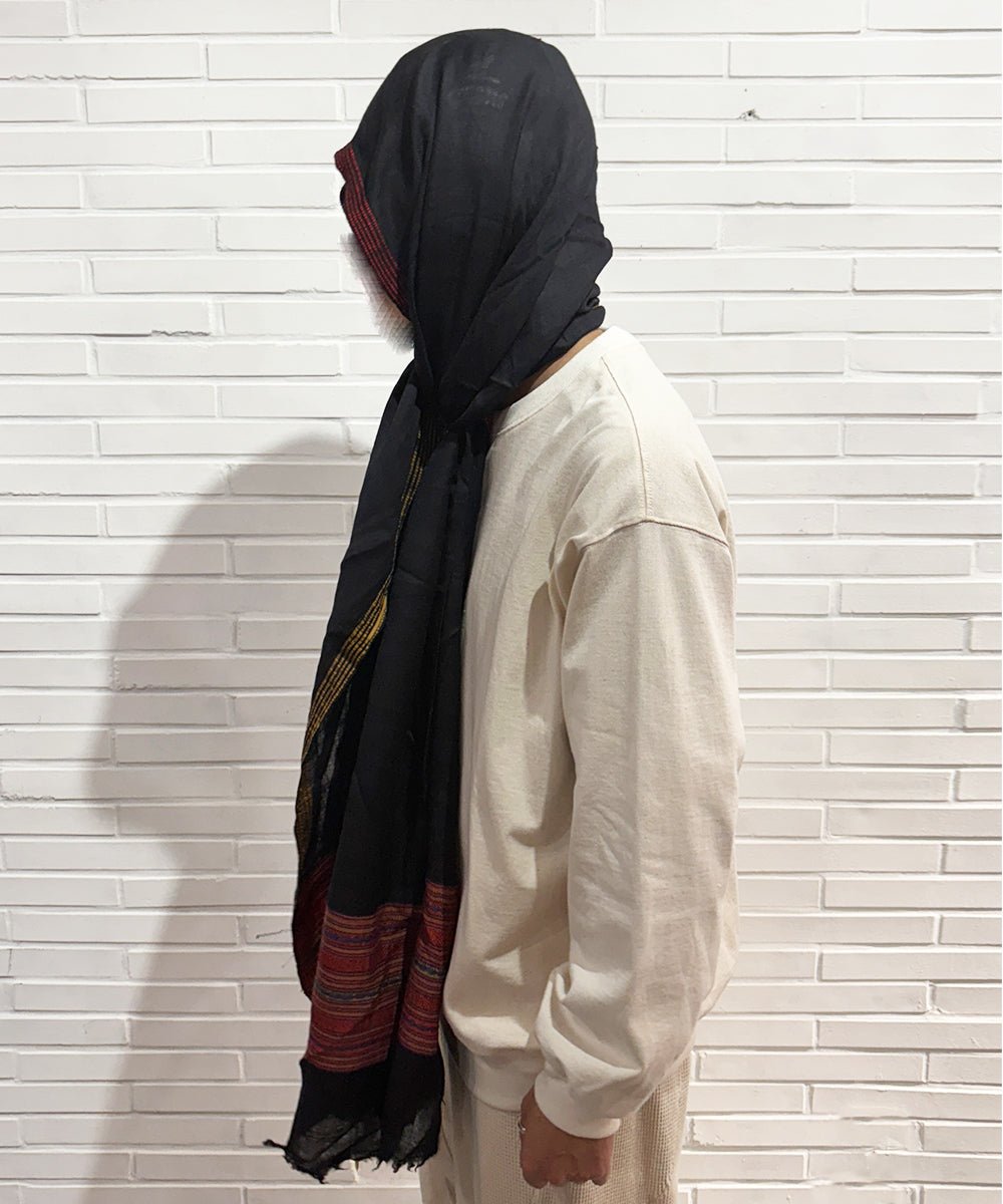 HAND WOVEN STOLE - Embroidery wool NAVY BLACK - DB&BAR