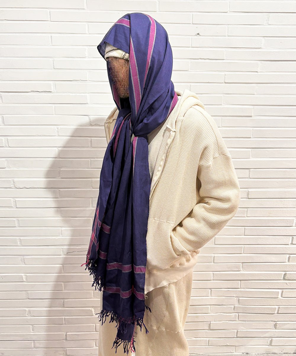 HAND WOVEN STOLE - Stripe wool PURPLE - DB&BAR