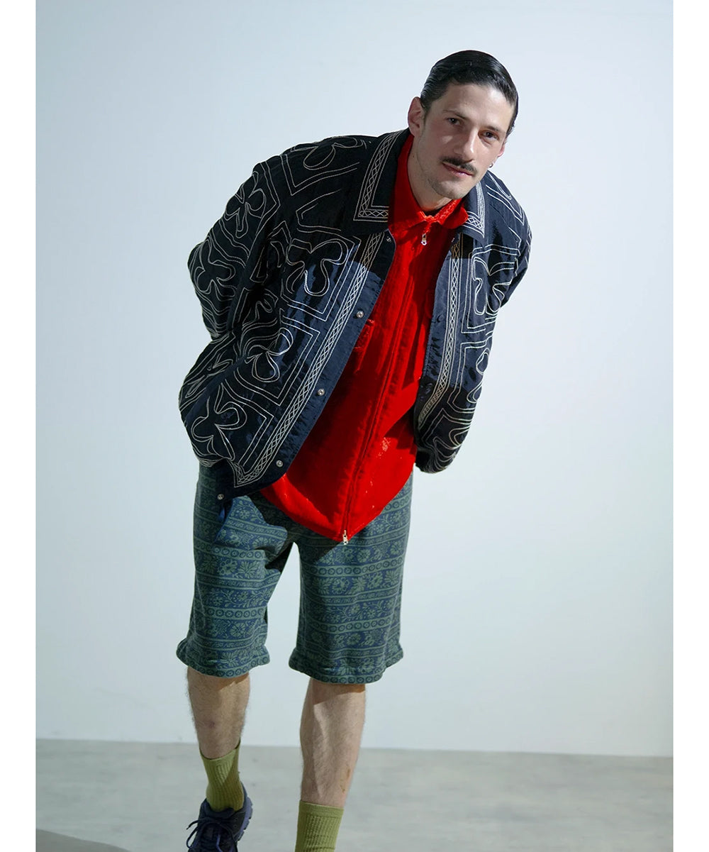 CURRENTAGE - PRINTED DETACHABLE SWEAT PANTS GREEN