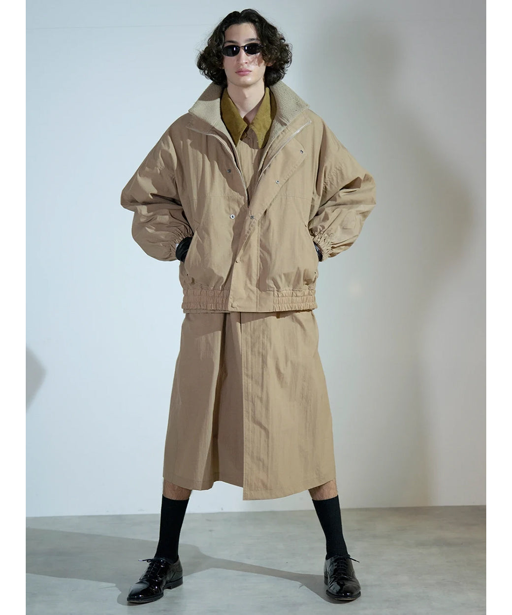 CURRENTAGE - DOUBLE LAYERED JACKET / BEIGE