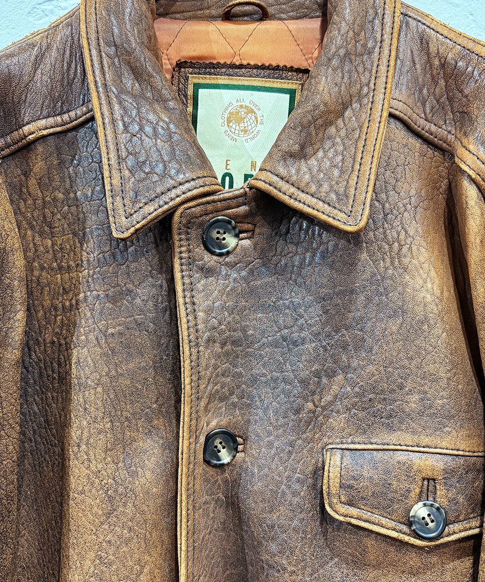 VINTAGE - STONE WASH LEATHER JACKET - DB&BAR