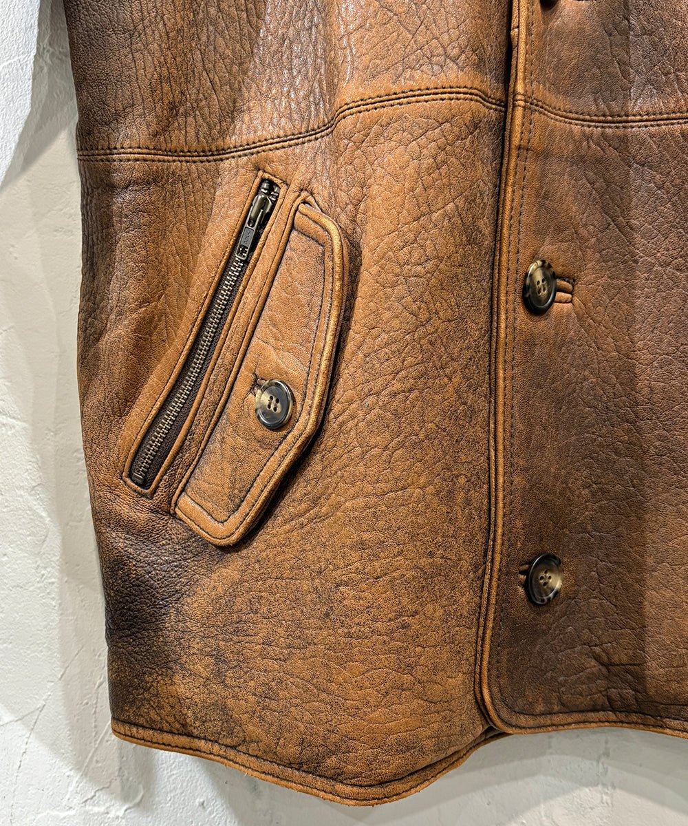 VINTAGE - STONE WASH LEATHER JACKET - DB&BAR