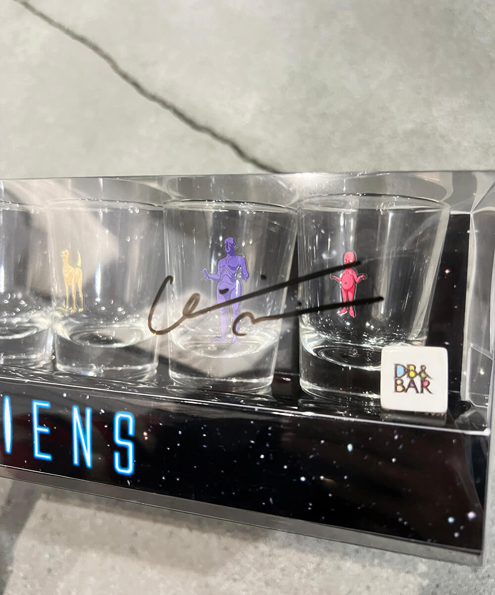水野健一郎氏直筆サイン付き</b><br />ALIENS shot glass set - DIET BUTCHER