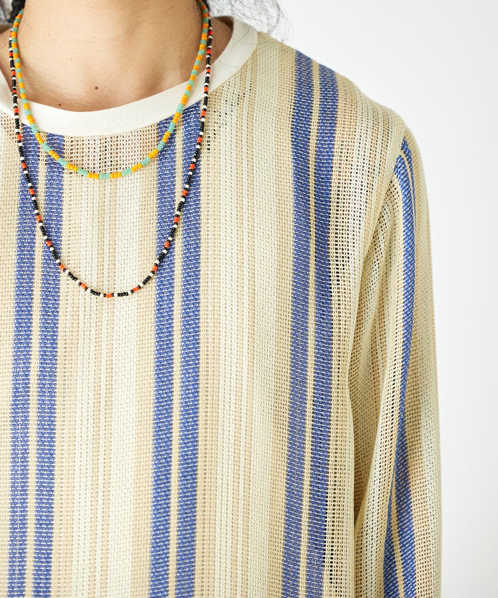 Beads necklace collaboration with Adder - BLACK×RED ORANGE - DIET BUTCHER