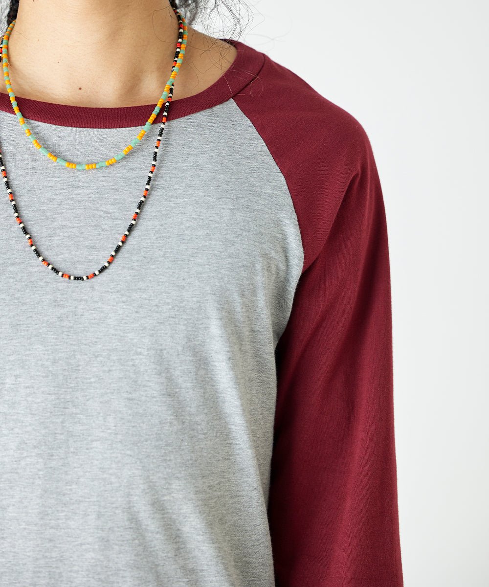 Beads necklace collaboration with Adder - BLACK×RED ORANGE - DIET BUTCHER