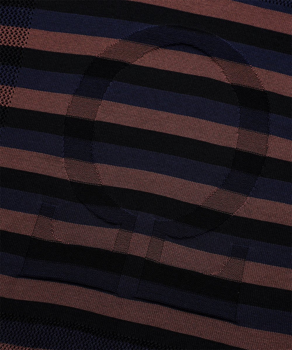Mesh knit pullover - BLACK×NAVY×BROWN - DIET BUTCHER