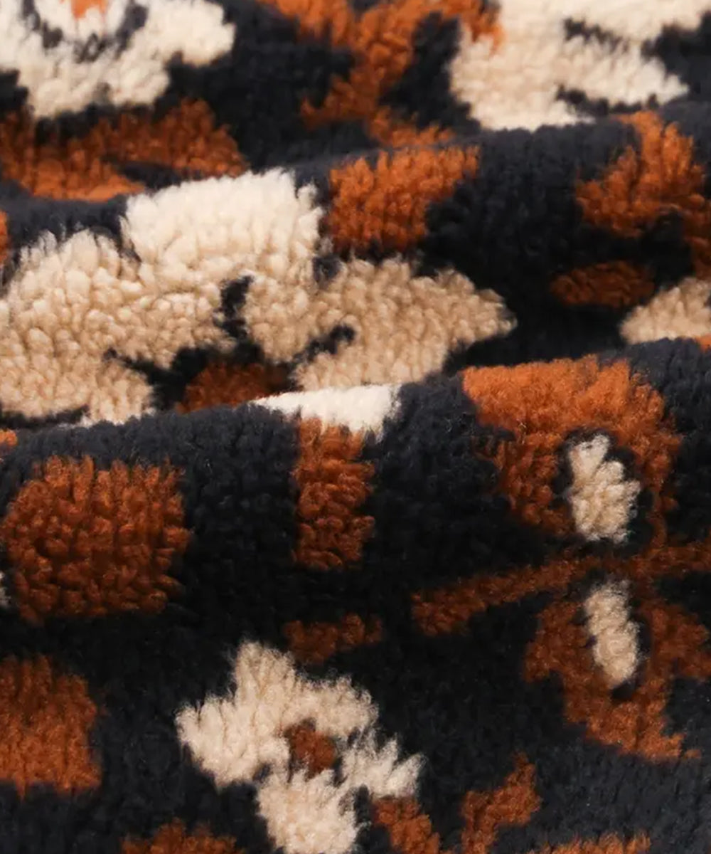 superNova. - JACQUARD FLOWER BOA MUFFLER / BLACK