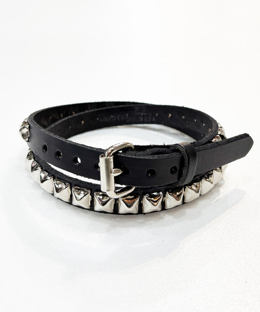 BRACKNEY LEATHER WORKS - 3/4” SMALL PYRAMID 2ROWS BELT / BROWN ONLINE STORE PAGE | ブラックニー レザー ワークス - 3/4インチ ピラミッド 1ロウ ベルト / ブラック オンライン ストア ページ 商品画像