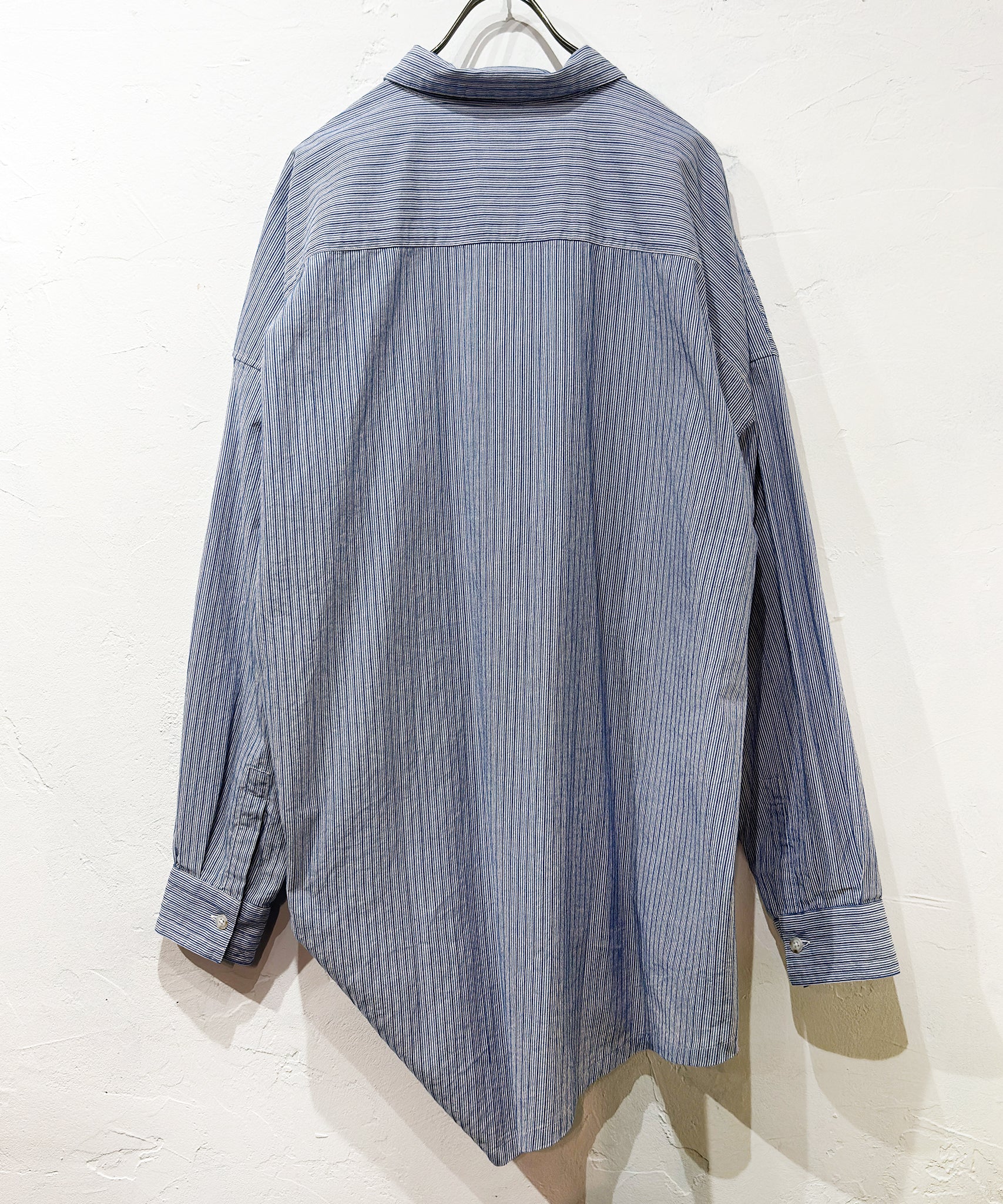 Marvine Pontiak Shirt Makers - Twist Pull Over / BLUE DOBBY STRIPE