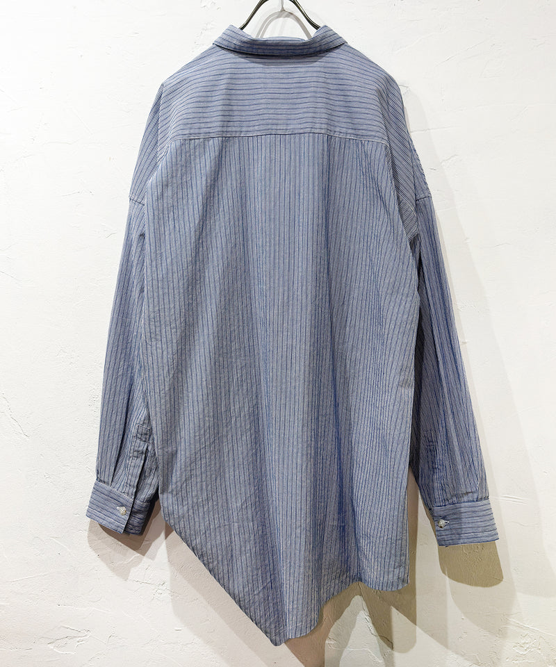 Marvine Pontiak Shirt Makers - Twist Pull Over / BLUE DOBBY STRIPE