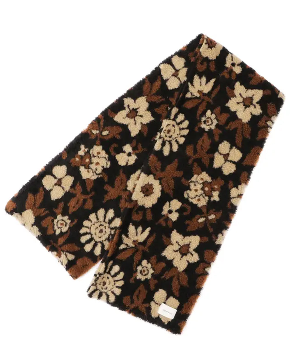 superNova. - JACQUARD FLOWER BOA MUFFLER / BLACK