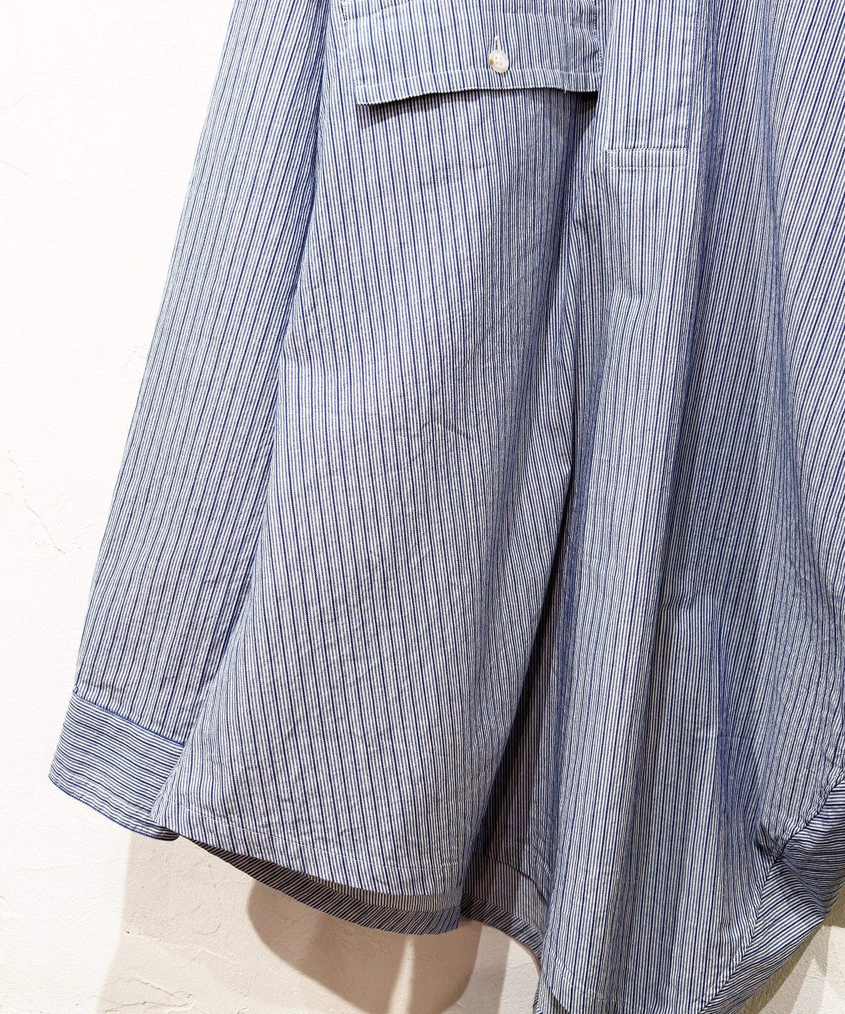 Marvine Pontiak Shirt Makers - Twist Pull Over / BLUE DOBBY STRIPE