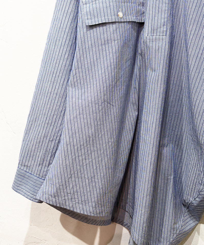 Marvine Pontiak Shirt Makers - Twist Pull Over / BLUE DOBBY STRIPE