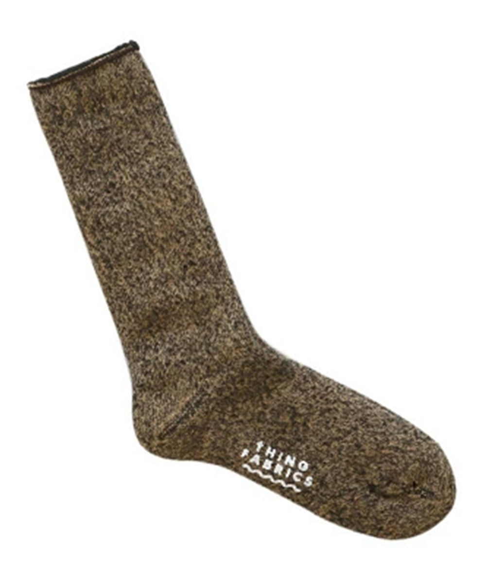 THING FABRICS - CASHMERE CAMP PLIE SOCKS / BLK-CAMEL