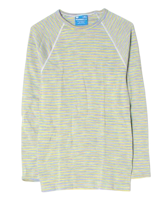 WILDERNESS WEAR - POLYPRO +190 L/S CREW STRIPE / DENIM/LIME