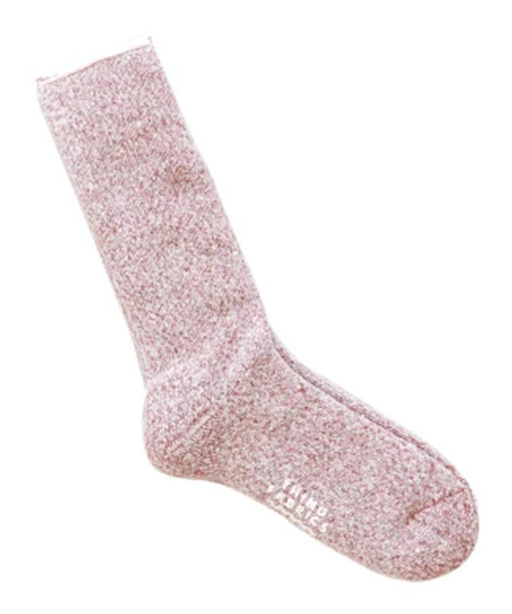 THING FABRICS - CASHMERE CAMP PLIE SOCKS / WHT-WINE