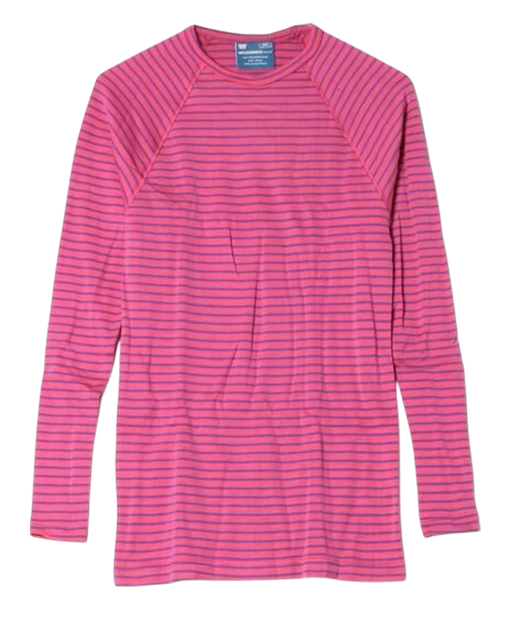 WILDERNESS WEAR - POLYPRO +190 L/S CREW STRIPE / PINK/PURPLE
