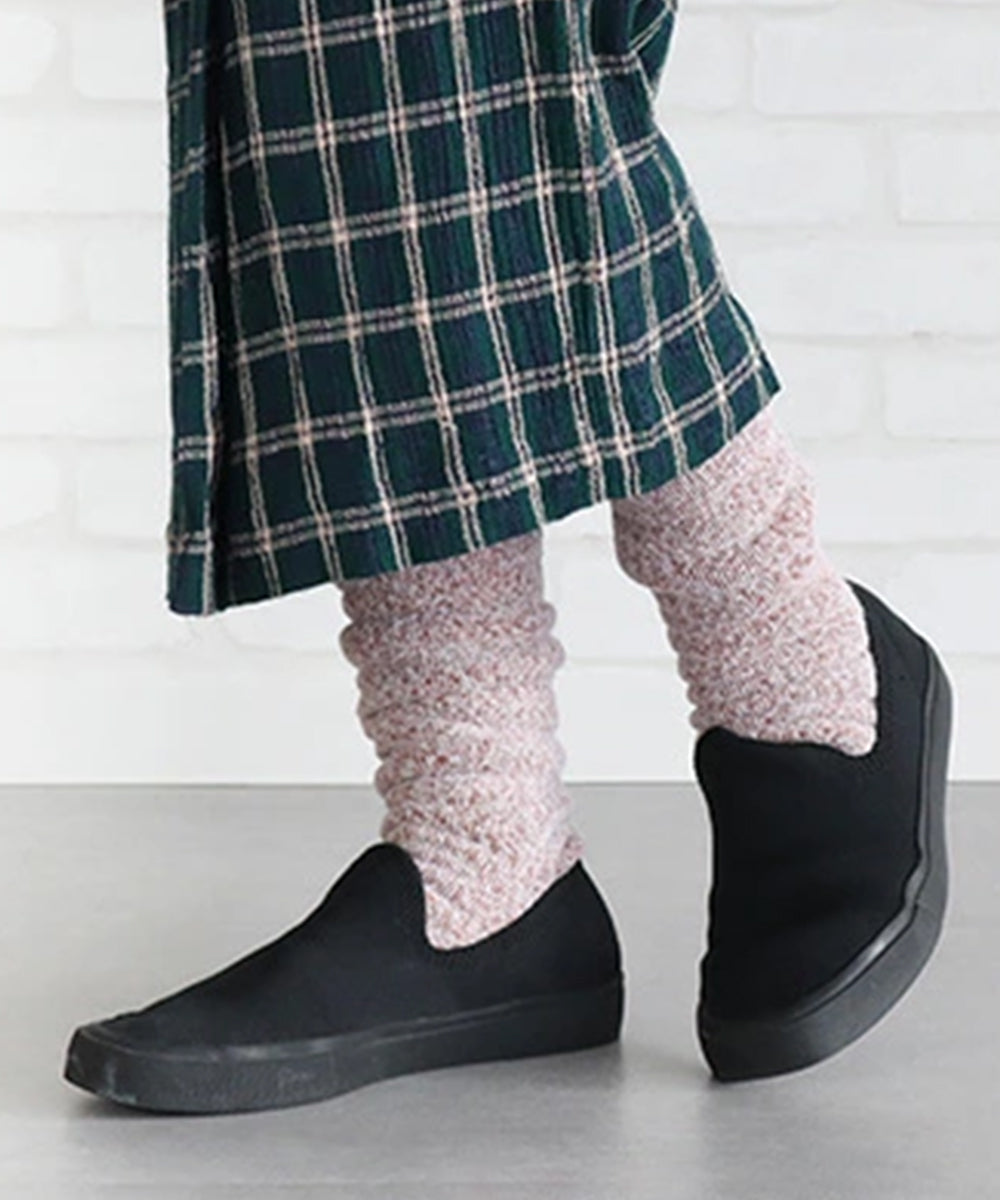 THING FABRICS - CASHMERE CAMP PLIE SOCKS / WHT-WINE