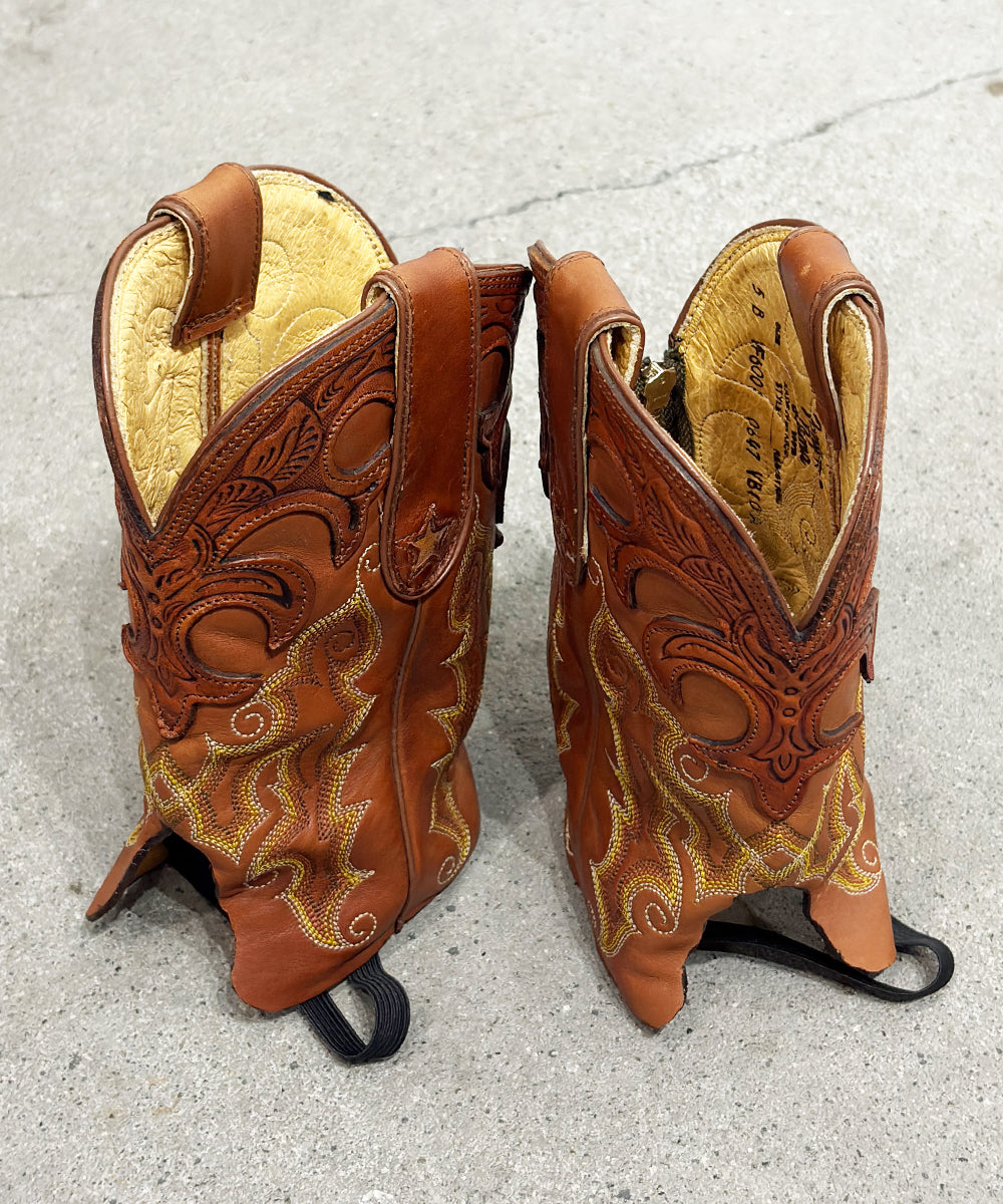 VINTAGE - WESTERN BOOTS REMAKE LEG COVER BROWN