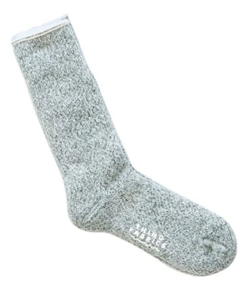 THING FABRICS - CASHMERE CAMP PLIE SOCKS / WHT-KHAKI
