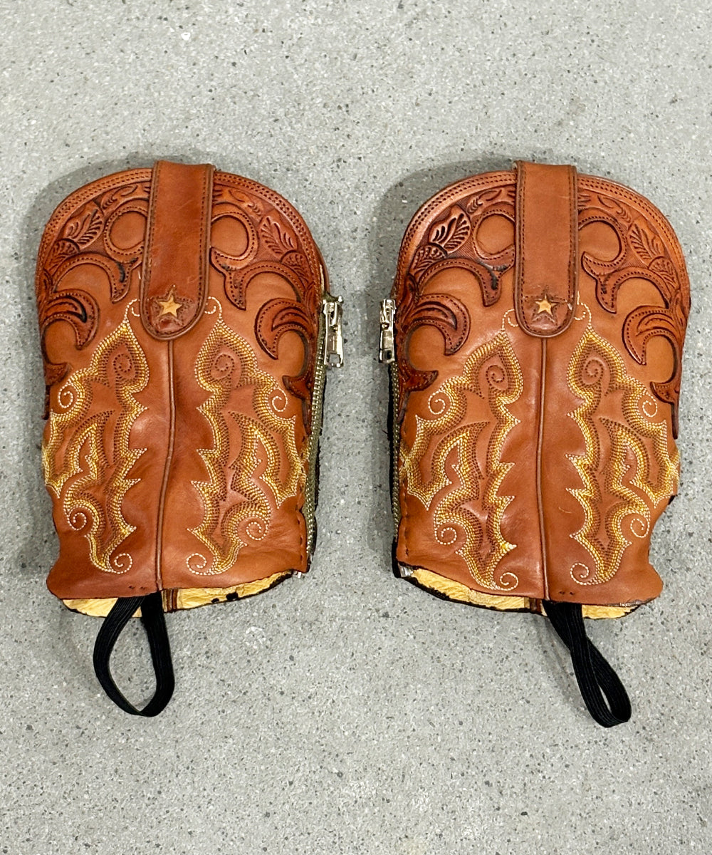 VINTAGE - WESTERN BOOTS REMAKE LEG COVER BROWN