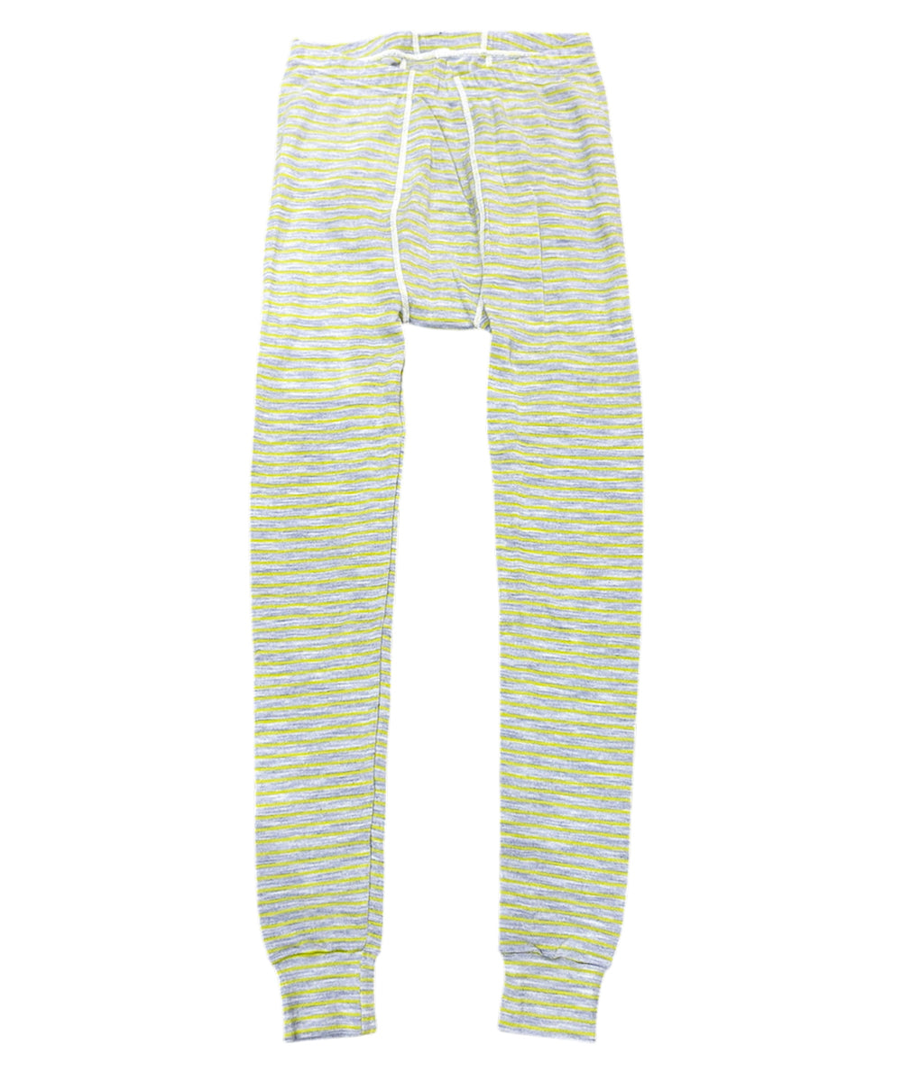 WILDERNESS WEAR - POLYPRO +190 L/S LEGGINGS STRIPE / DENIM/LIME