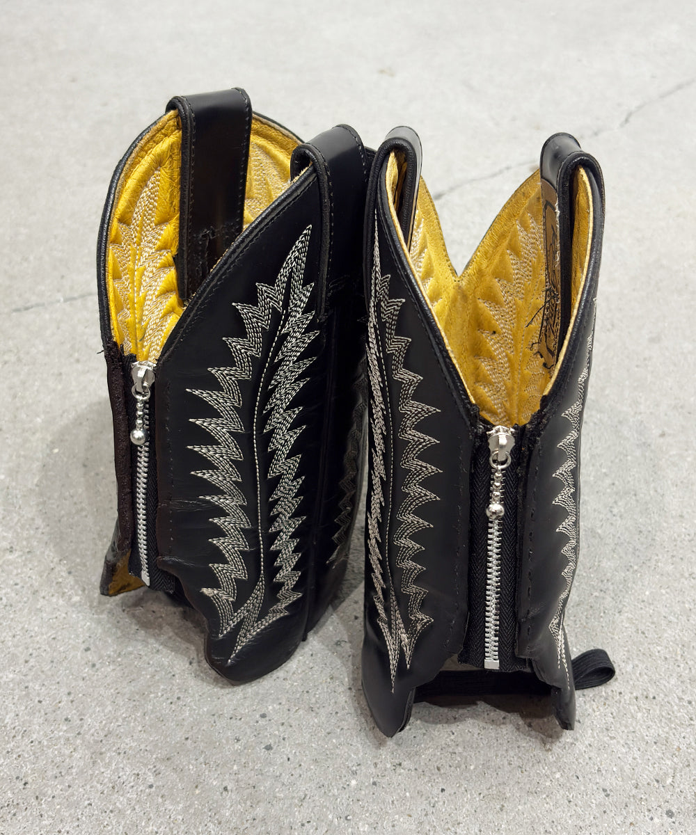 VINTAGE - WESTERN BOOTS REMAKE LEG COVER BLACK WHITE
