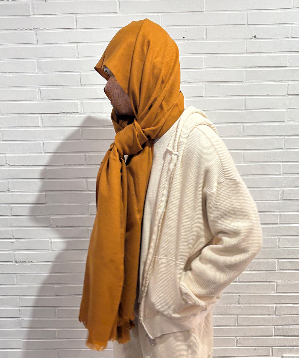 HHAND WOVEN STOLE - Wool  MUSTARD