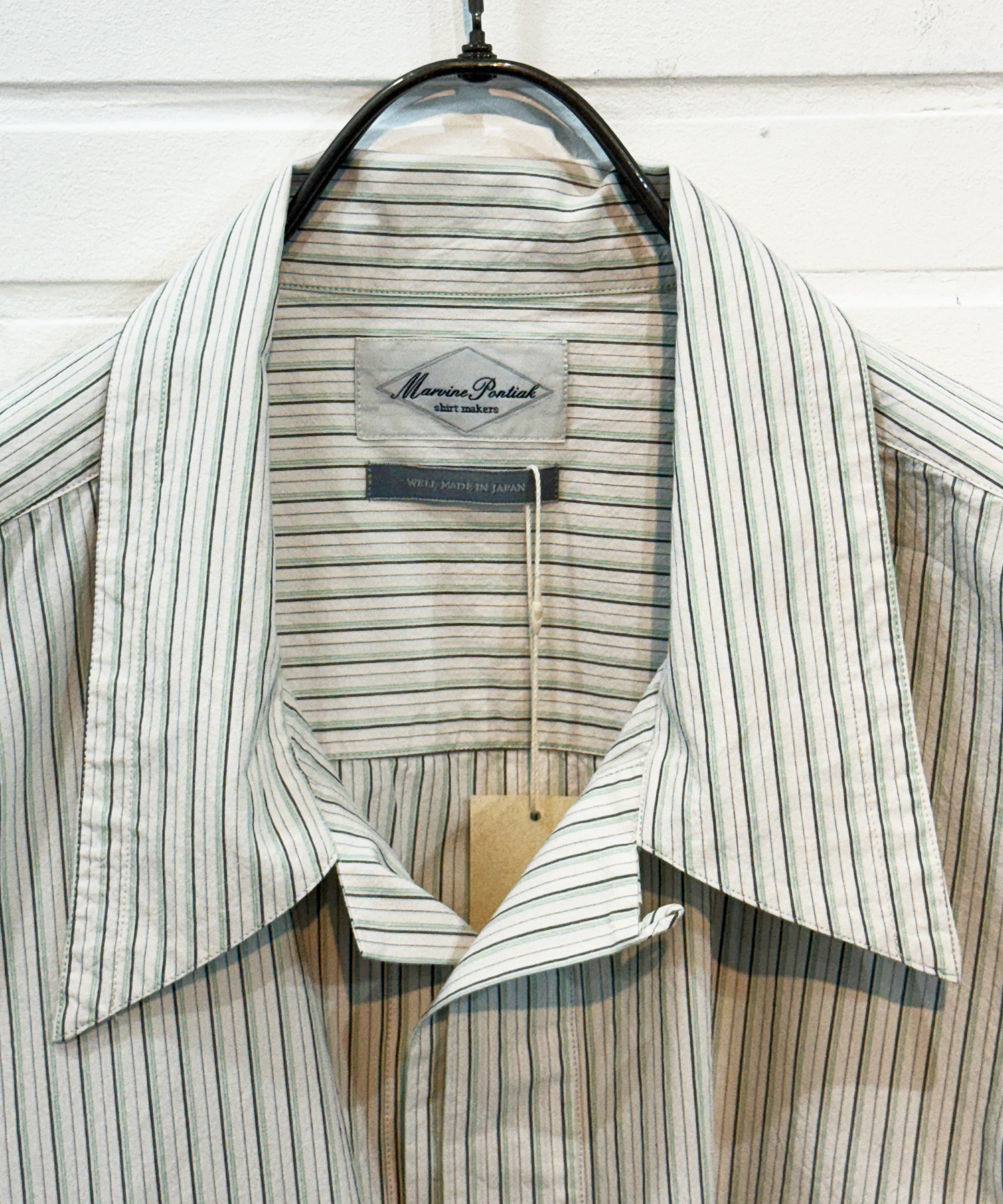 Marvine Pontiak Shirt Makers - Twist Pull Over / BEIGE STRIPE