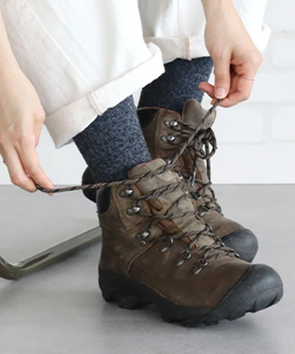 THING FABRICS - CASHMERE CAMP PLIE SOCKS / BLK-BLUE