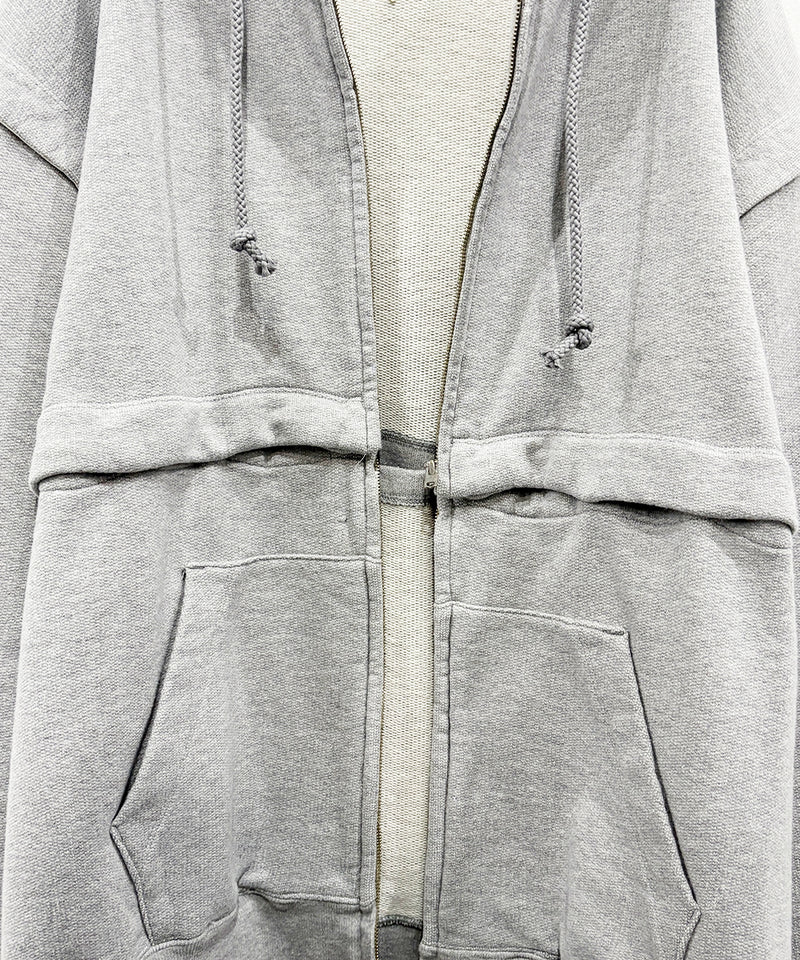 【40%OFF】CURRENTAGE - DETACHABLE HOODED SWEATSHIRT GREY