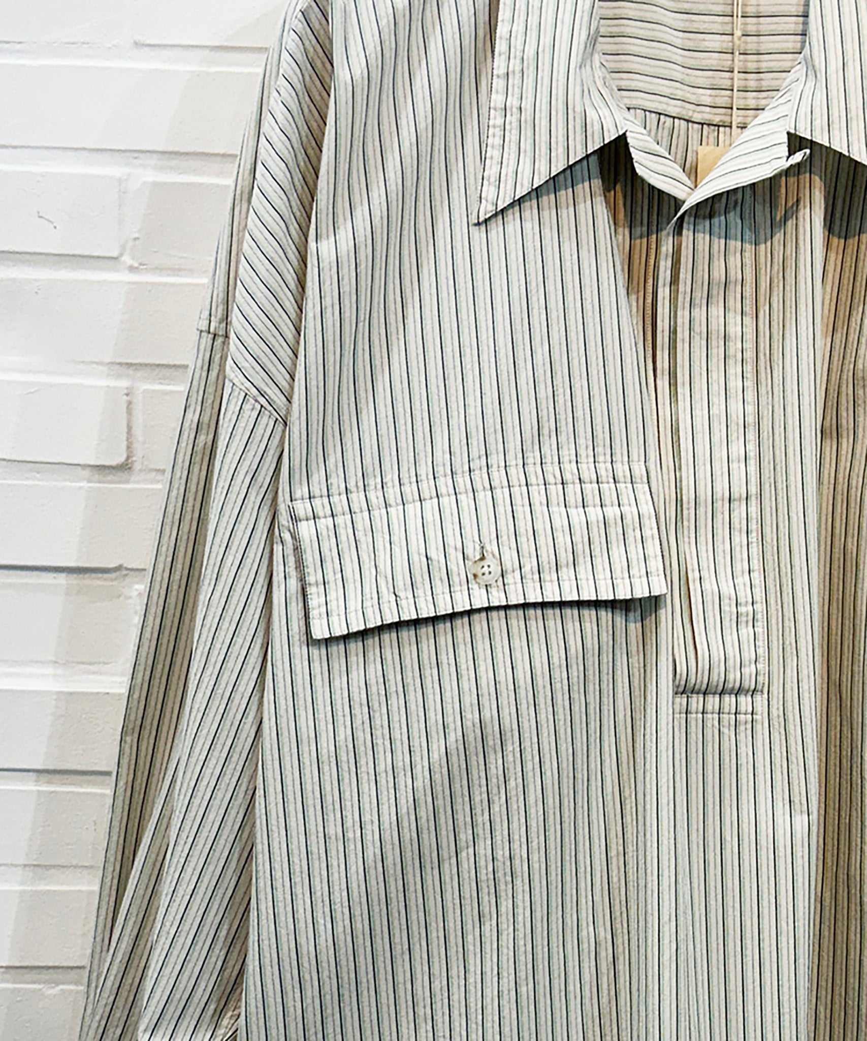 Marvine Pontiak Shirt Makers - Twist Pull Over / BEIGE STRIPE
