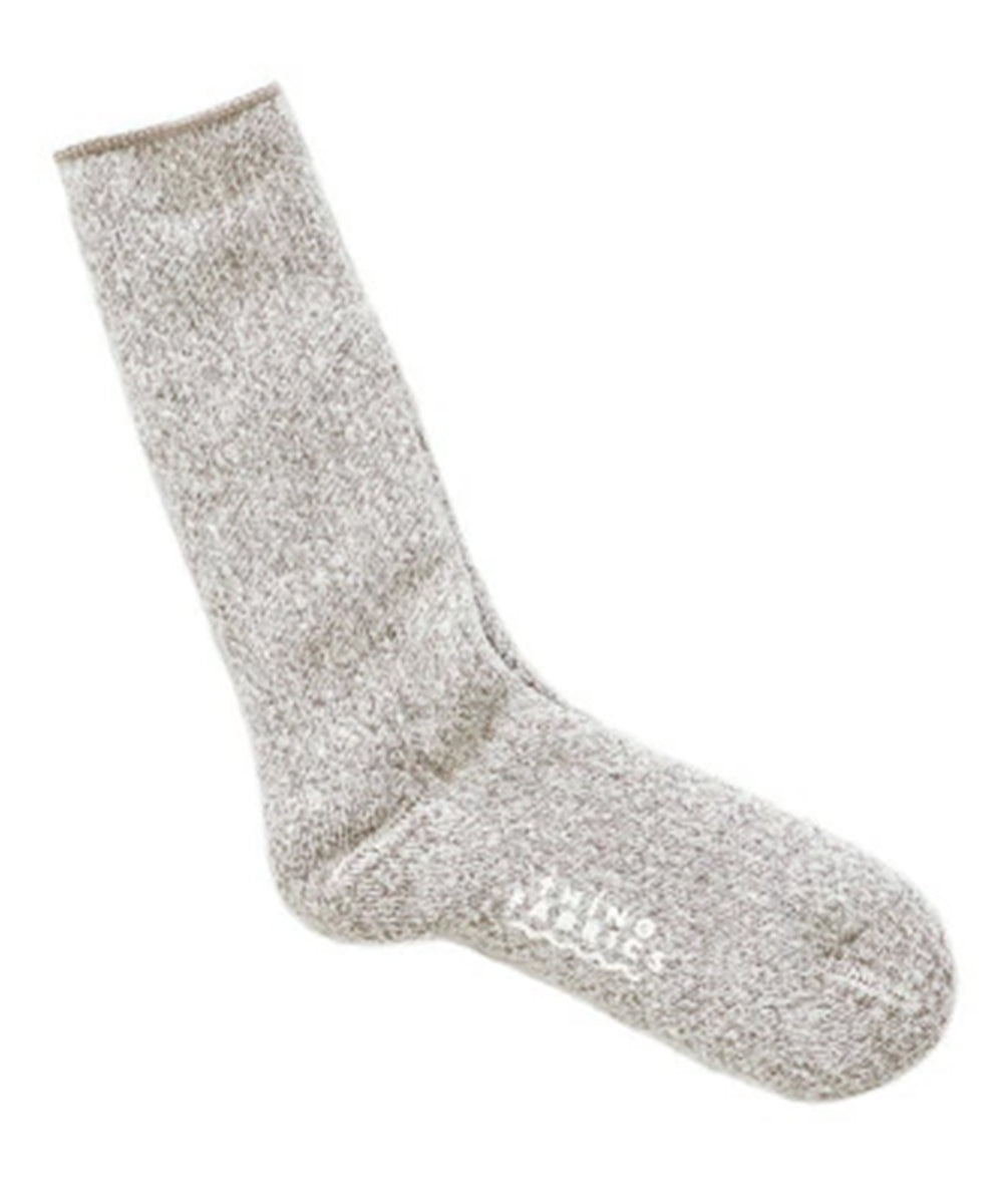 THING FABRICS - CASHMERE CAMP PLIE SOCKS / WHT-MOCA