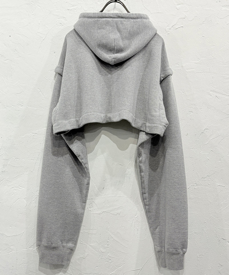 【40%OFF】CURRENTAGE - DETACHABLE HOODED SWEATSHIRT GREY