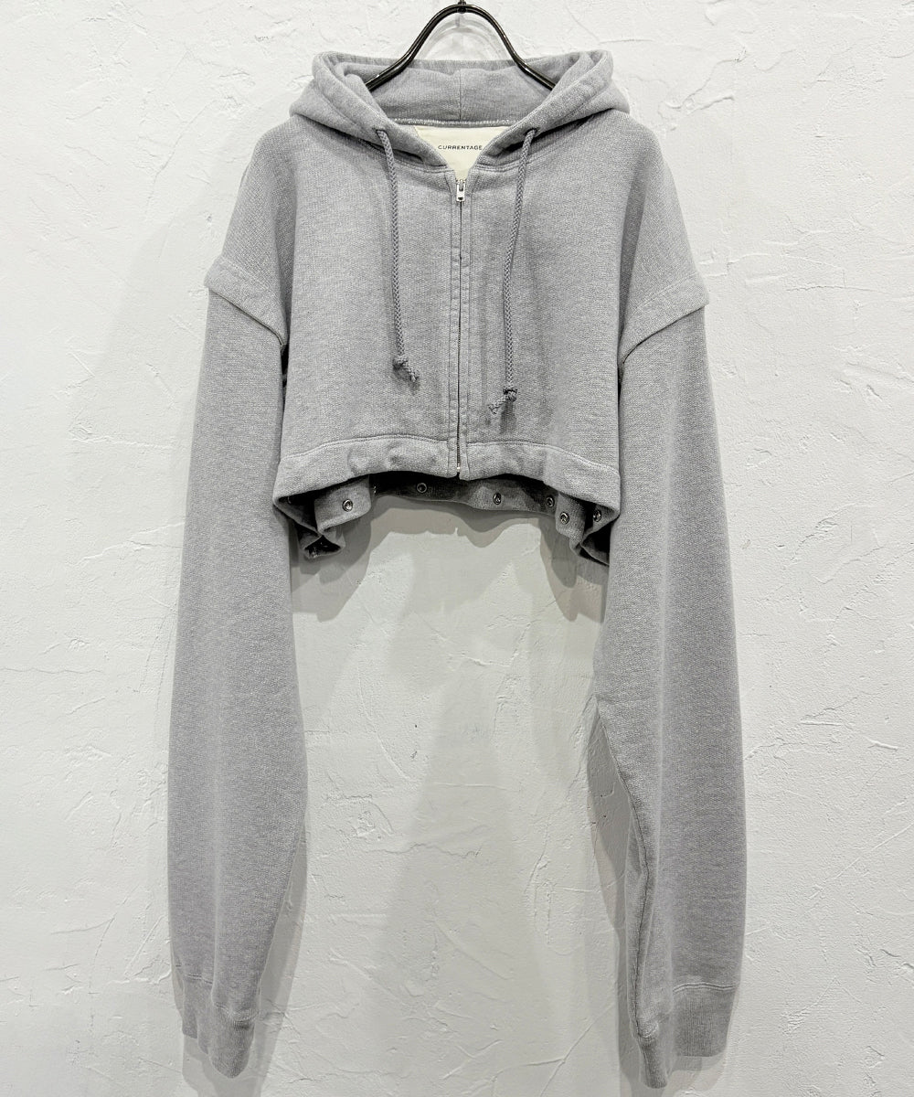 CURRENTAGE - DETACHABLE HOODED SWEATSHIRT GREY