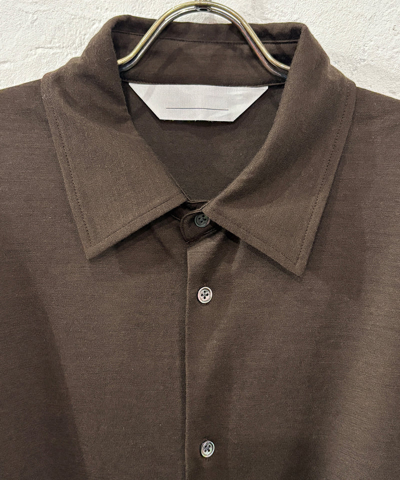 ANDER - MERINO SHIRT / DK BROWN
