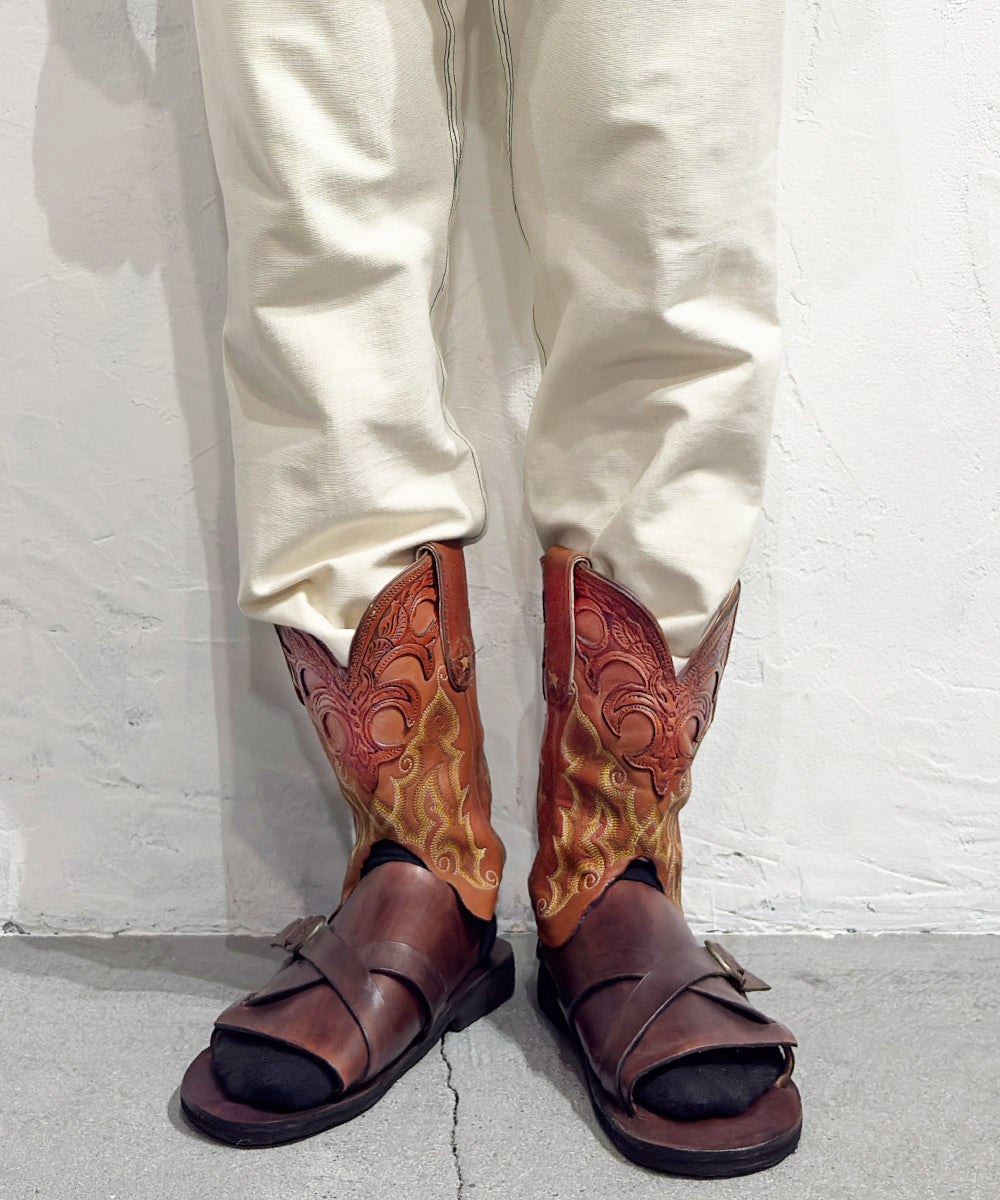 VINTAGE - WESTERN BOOTS REMAKE LEG COVER BROWN