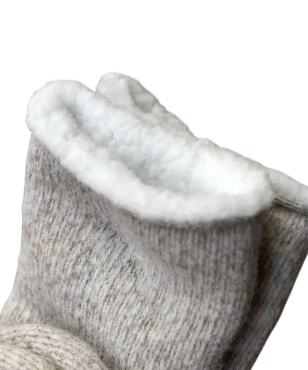 THING FABRICS - CASHMERE CAMP PLIE SOCKS / WHT-MOCA