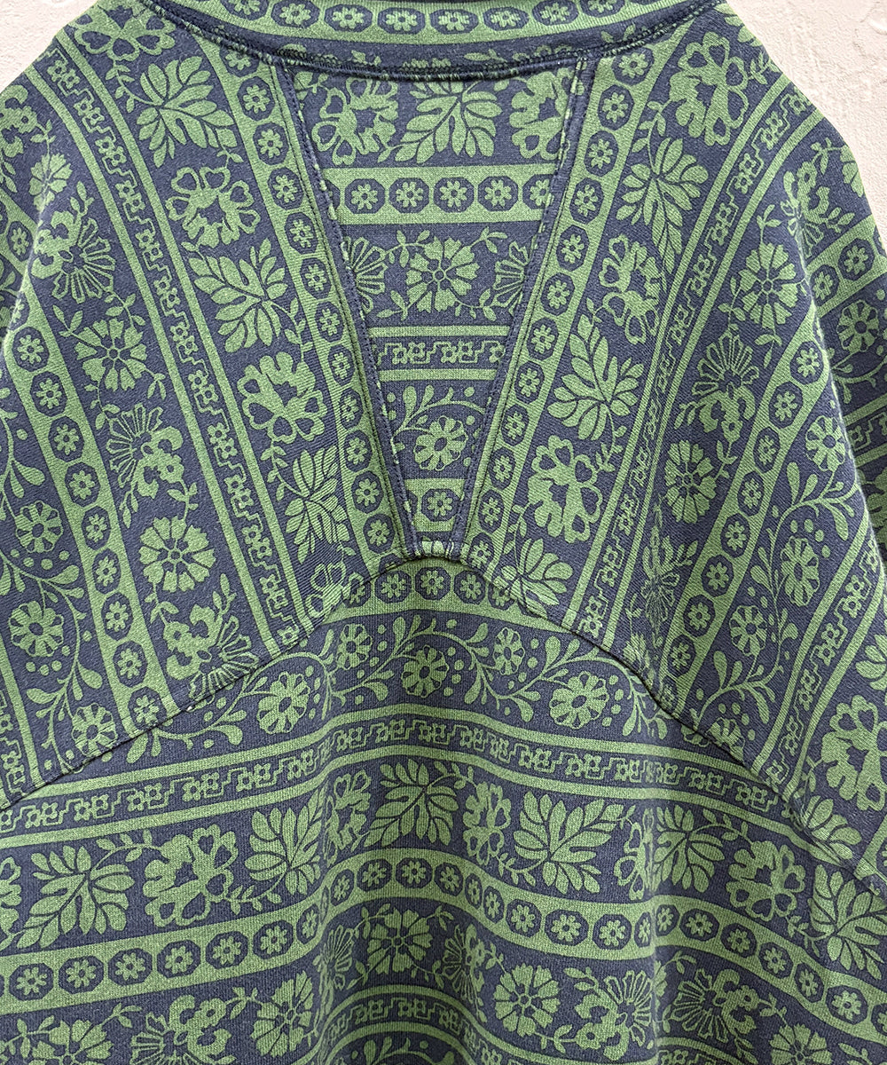 CURRENTAGE - PRINTED HARF ZIP SWEATSHIRT GREEN