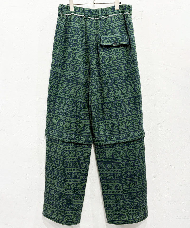 【40%OFF】CURRENTAGE - PRINTED DETACHABLE SWEAT PANTS GREEN