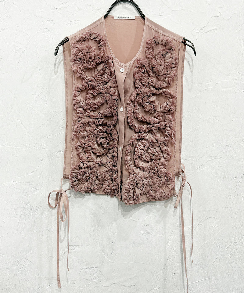 CURRENTAGE - RUFFLE VEST PINK | DB&BAR OFFICIAL ONLINE STORE | カレンテージ  ラッフル フリル ベスト ピンク オンライン ストア ページ 商品画像