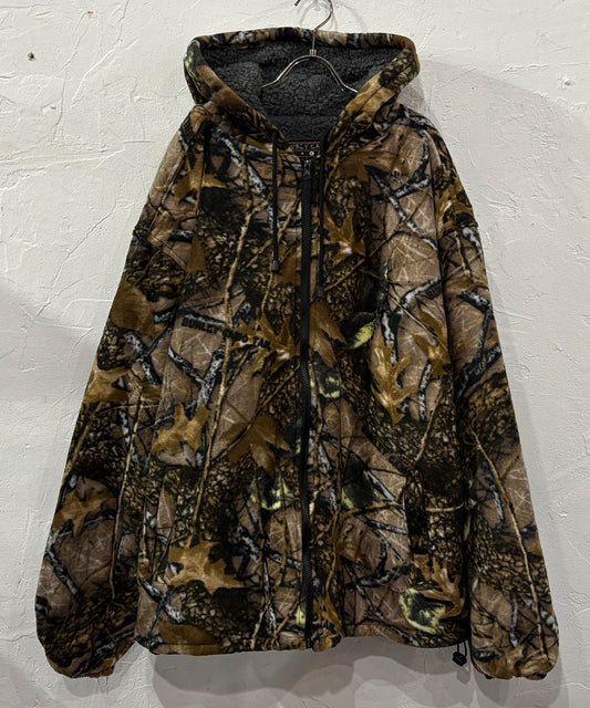 WORLD FAMOUS SPORTS - HOODED SHERPA FLEECE JACKET / BURLY CAMO TAN ONLINE STORE PAGE | ワールド フェイマス スポーツ - フーデッド シェルパ フリース ジャケット / バーリー カモ タン オンライン ストア ページ 商品画像