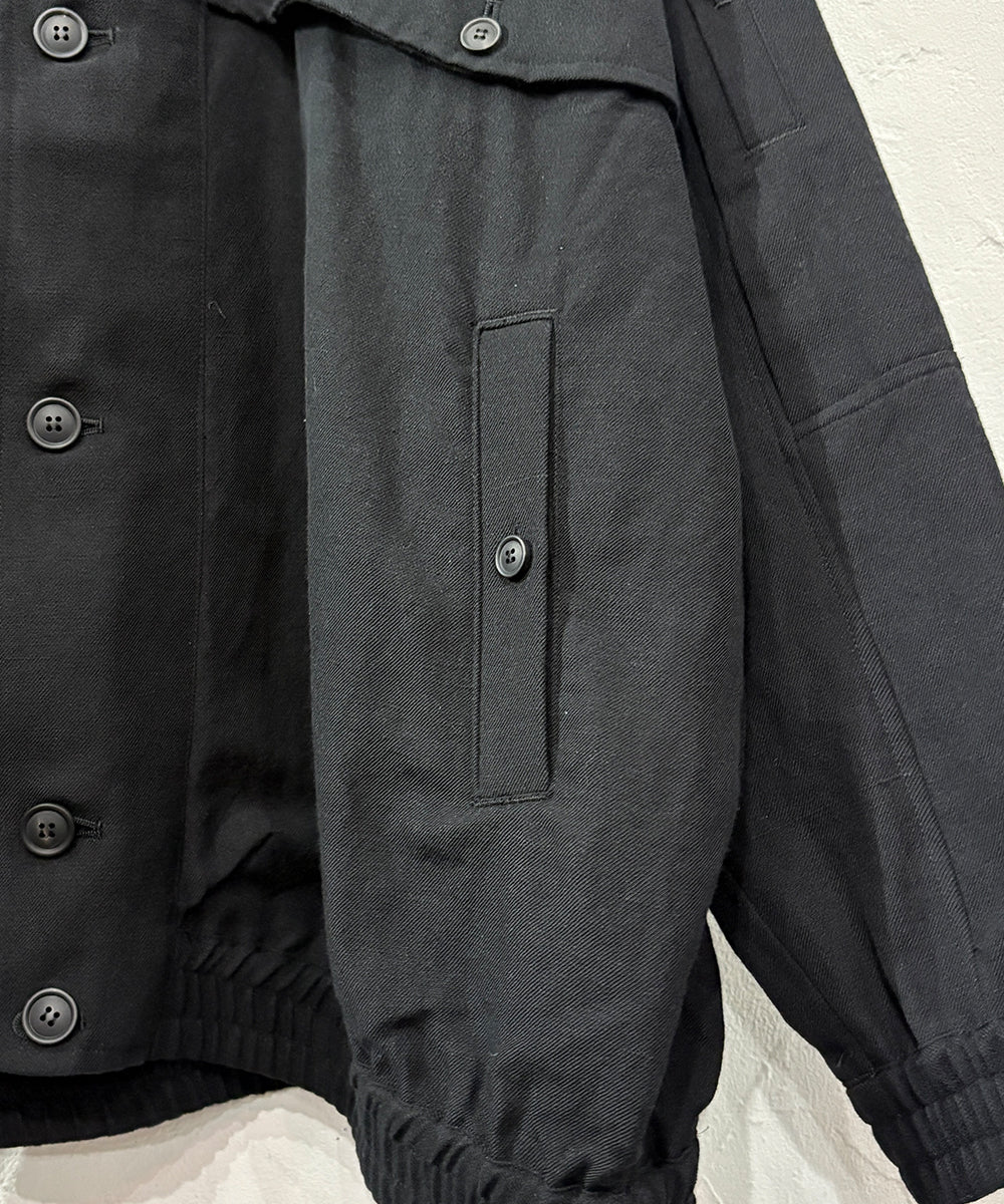 O PROJECT - HOODED BOMBER JACKET /BLACK